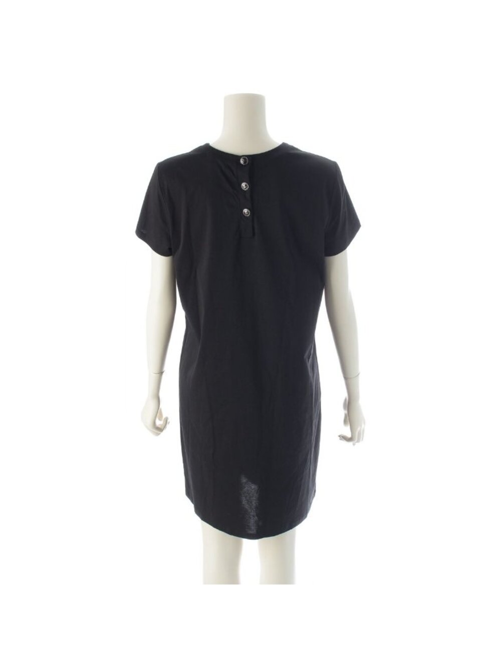 Chanel Cotton Top Back Coco Button Short Sleeve Dress Black - Picture 4 of 10